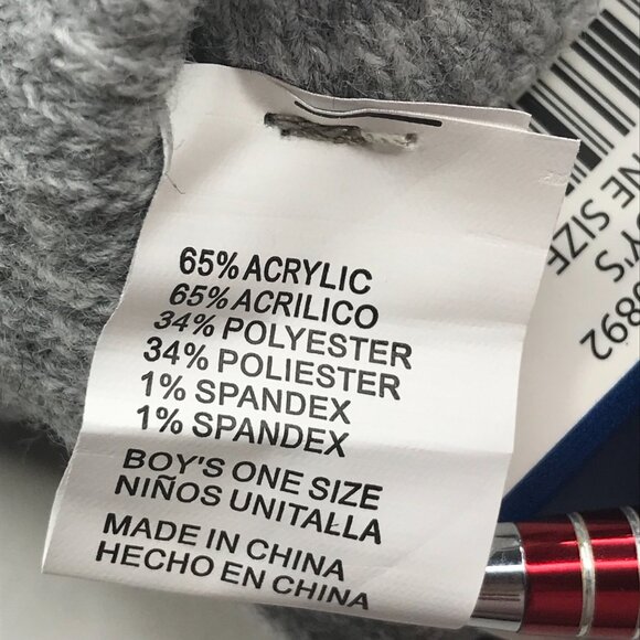 2 Pair Pack Winter Essentials Boys One Size Black Skull Gray Plain Gloves New - Picture 5 of 8